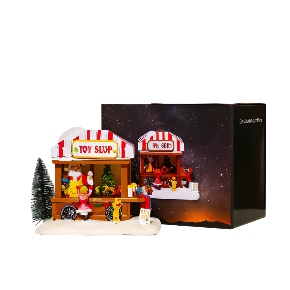 LitNTune - Batteriebetriebenes LED Weihnachtsdorf aus Harz