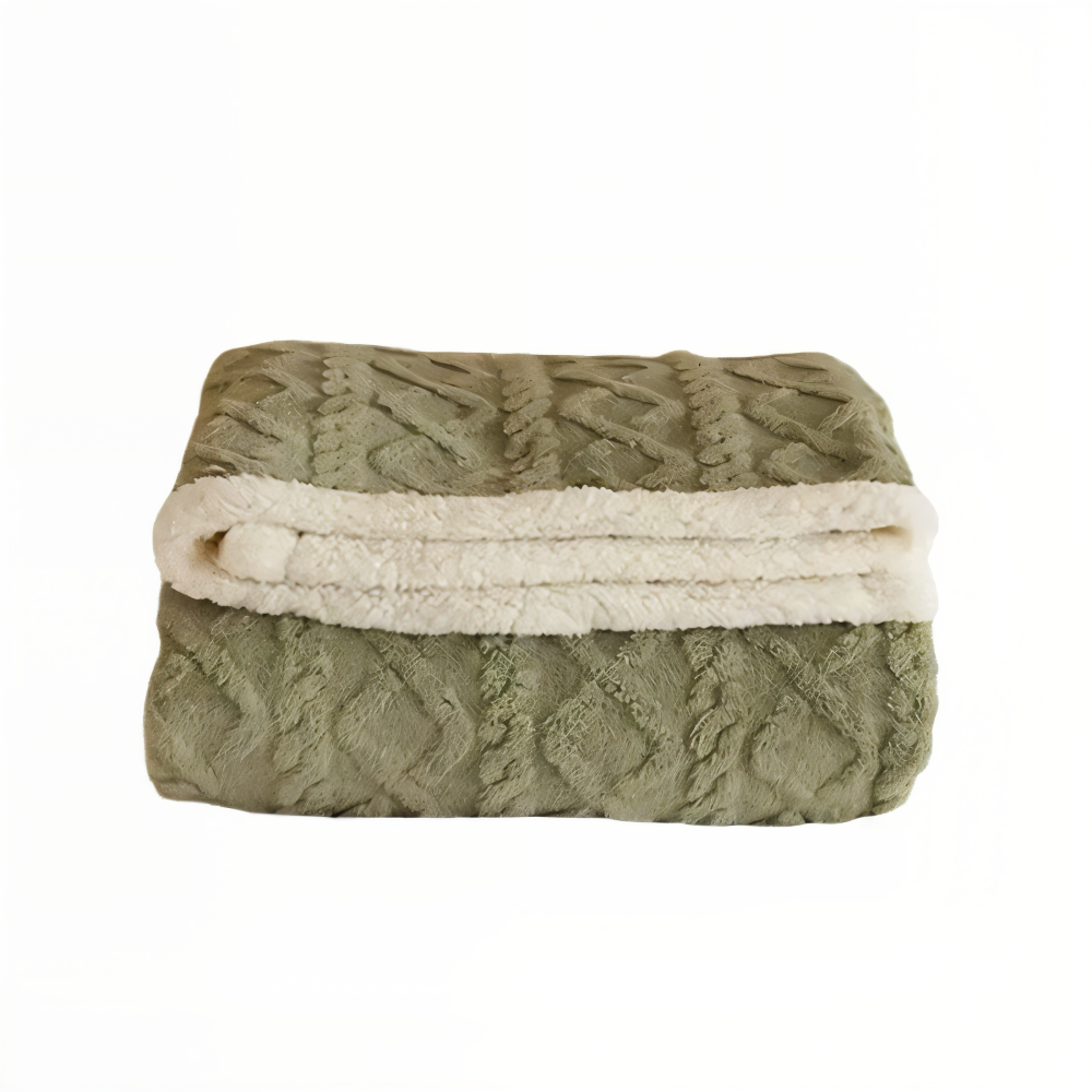 LuxiFaux - Wollimitat Plaid doppelseitig mit Fleece