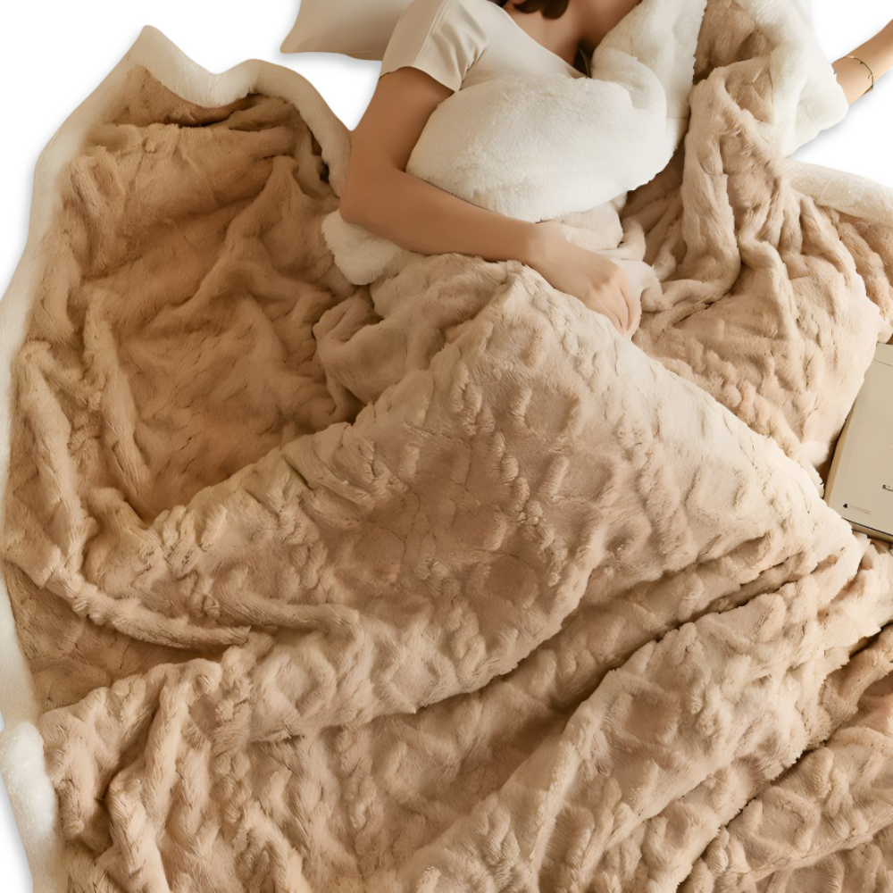 LuxiFaux - Wollimitat Plaid doppelseitig mit Fleece