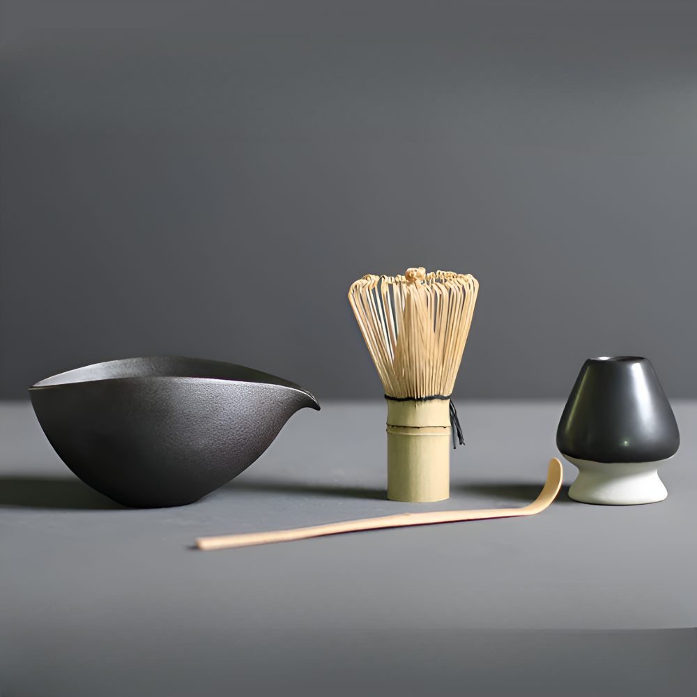 LuxuTea - Wares - Matcha Set 4-teilig aus Keramik & Bambus