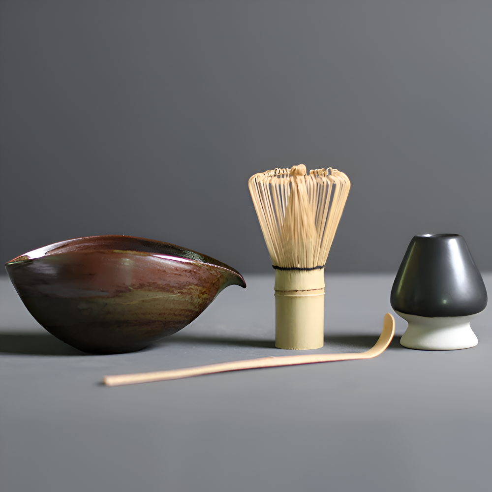 LuxuTea - Wares - Matcha Set 4-teilig aus Keramik & Bambus