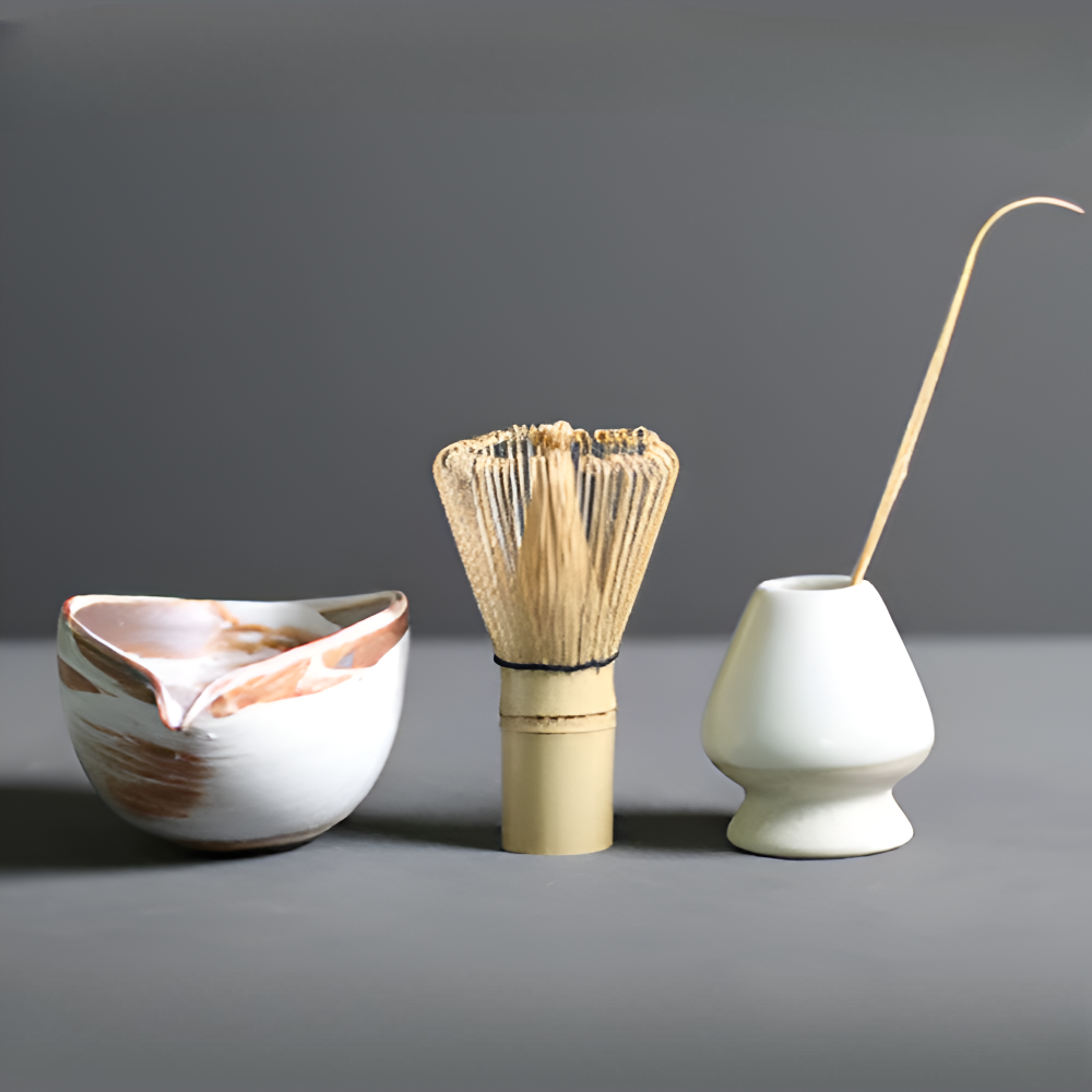 LuxuTea - Wares - Matcha Set 4-teilig aus Keramik & Bambus