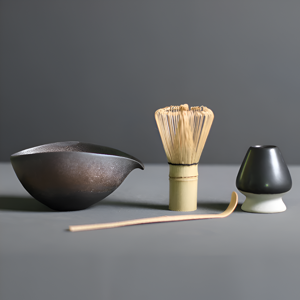 LuxuTea - Wares - Matcha Set 4-teilig aus Keramik & Bambus