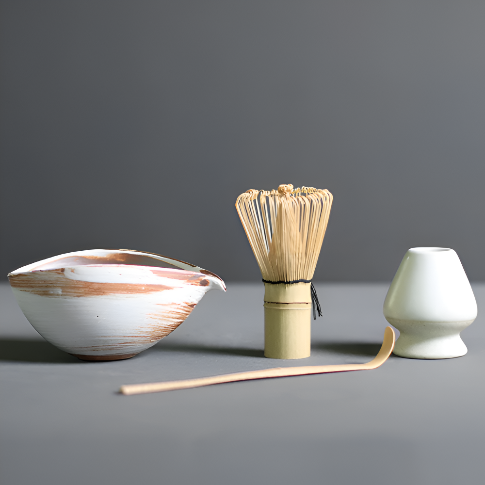 LuxuTea - Wares - Matcha Set 4-teilig aus Keramik & Bambus