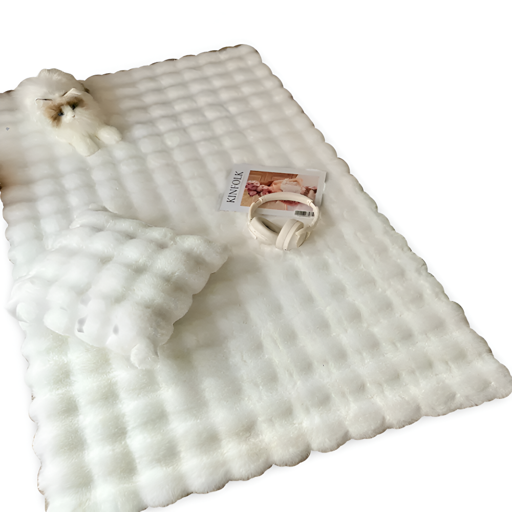 LuxuraFur Teppich - Atmungsaktiver, Weicher und Rutschfester Kunstfell Teppich