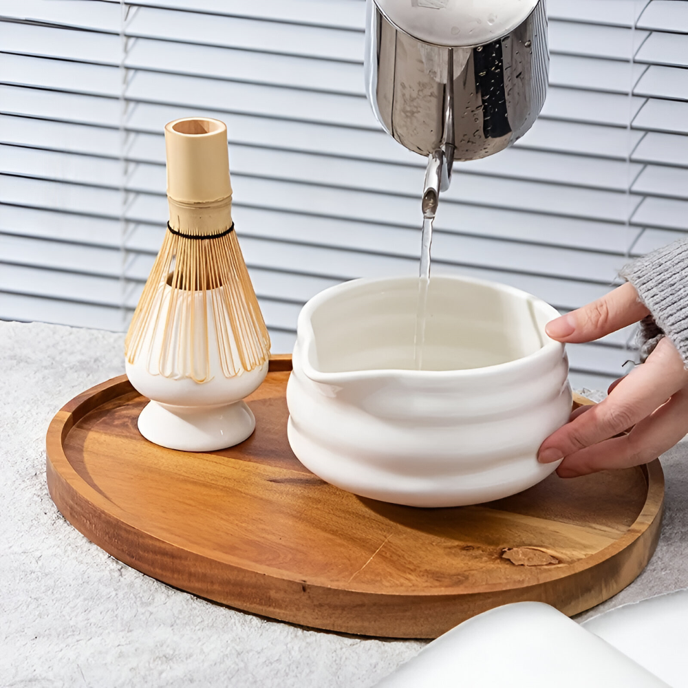 Matcha - Tee Set 5-tlg mit Keramikschale 460 ml & Sieb