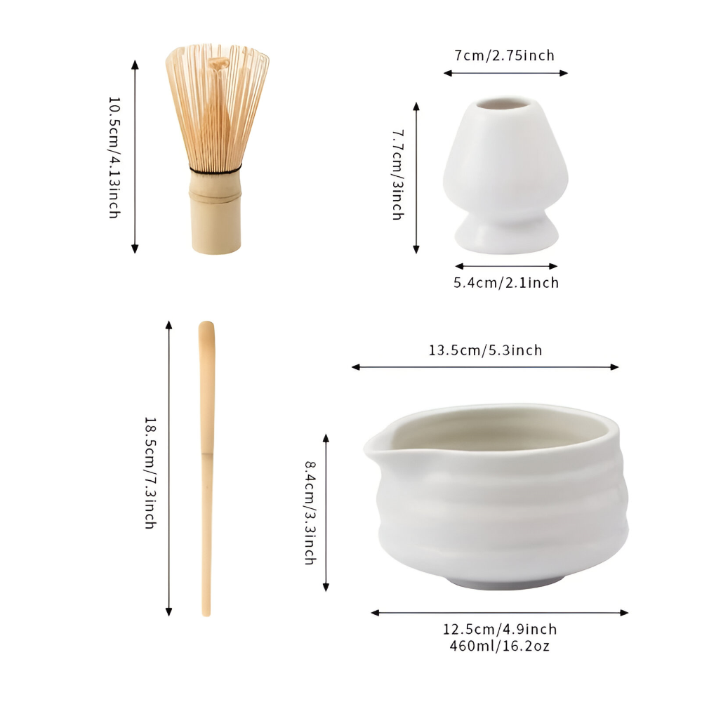 Matcha - Tee Set 5-tlg mit Keramikschale 460 ml & Sieb