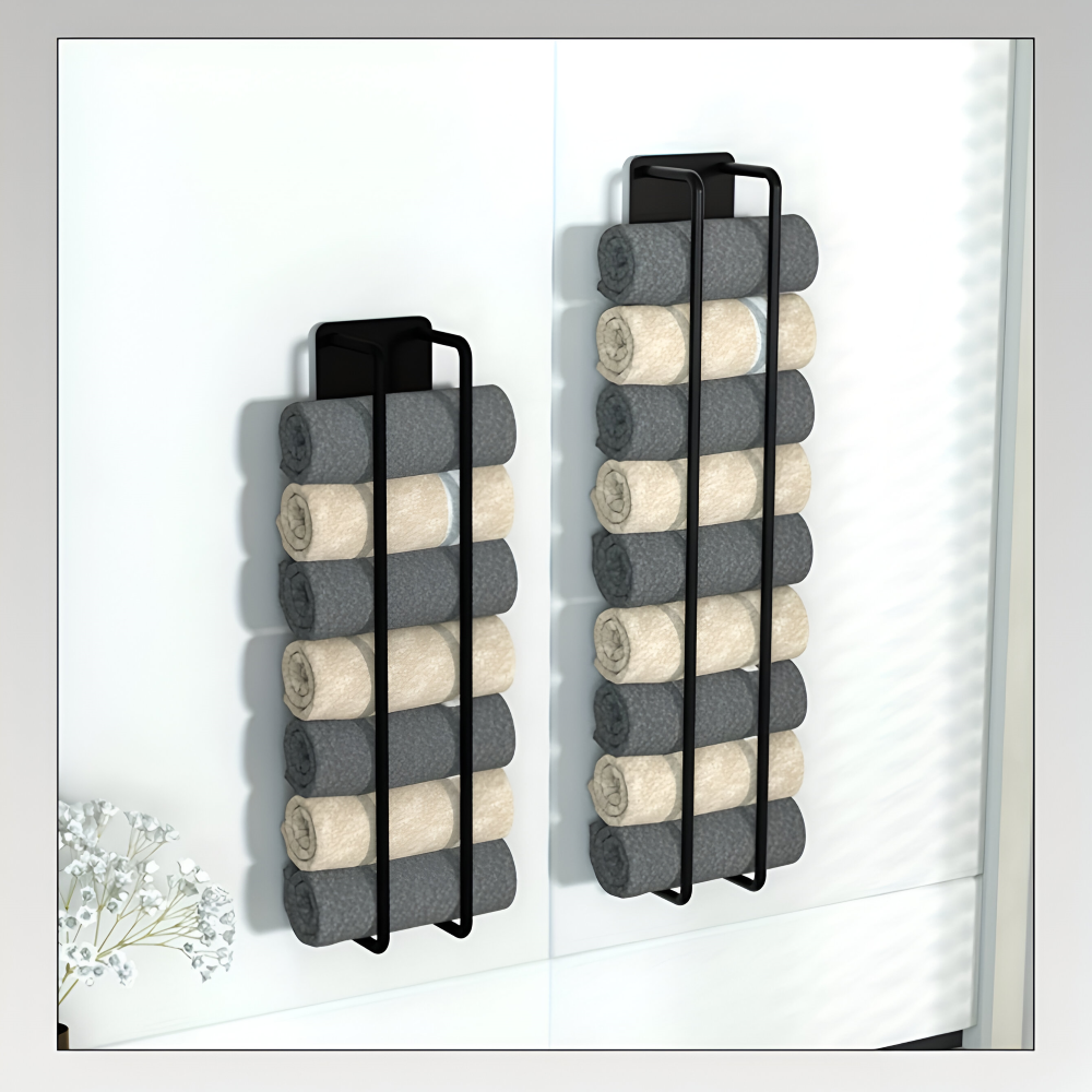 Metallischer Handtuchhalter - Premium Badezimmer Handtuchhalter - Multifunktionaler Badezimmer-Organizer