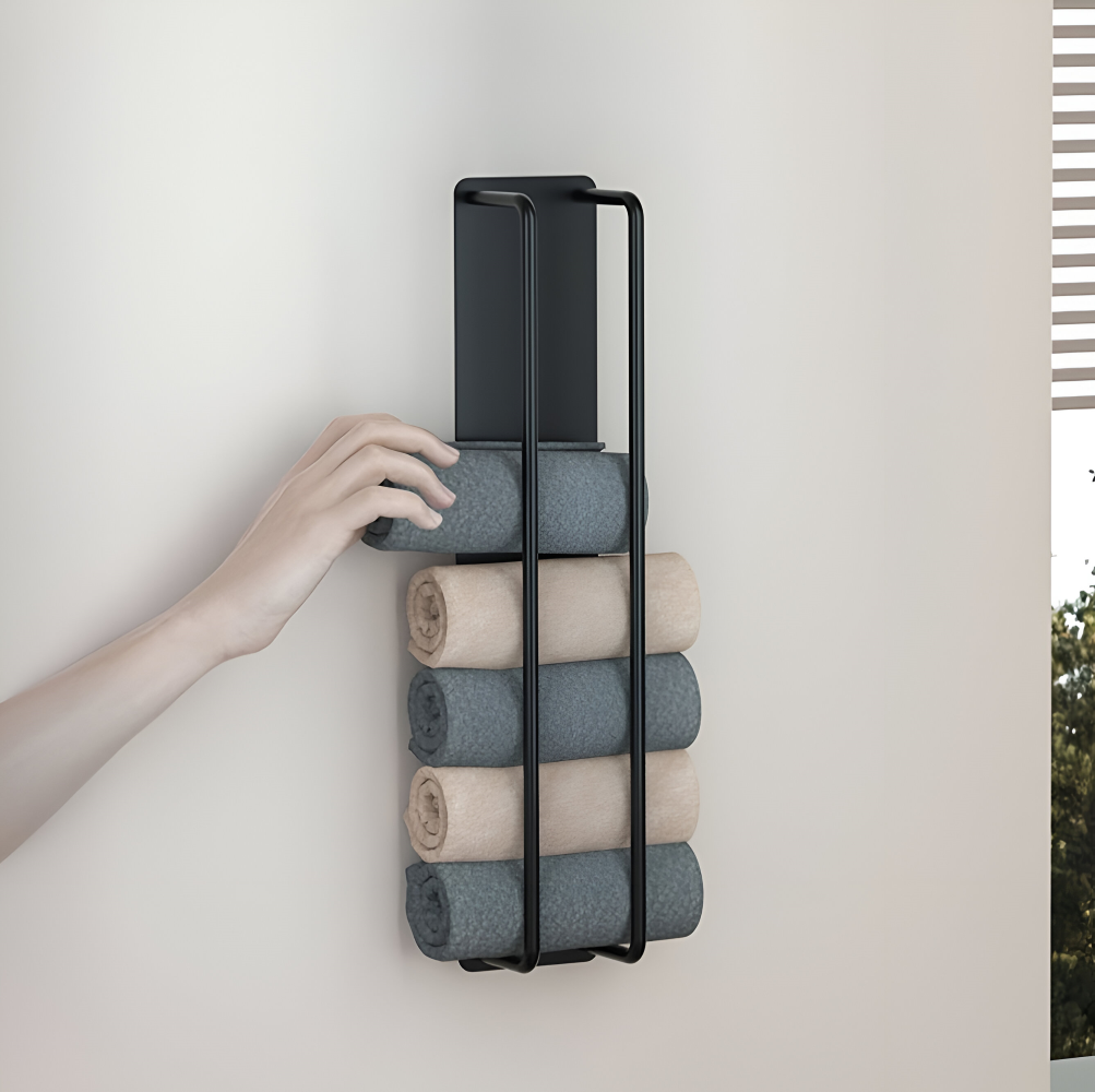 Metallischer Handtuchhalter - Premium Badezimmer Handtuchhalter - Multifunktionaler Badezimmer-Organizer