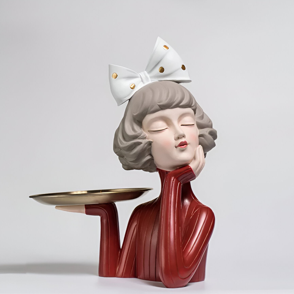 Missy - Statuen - Mädchenfigur aus Harz mit Haarschleife