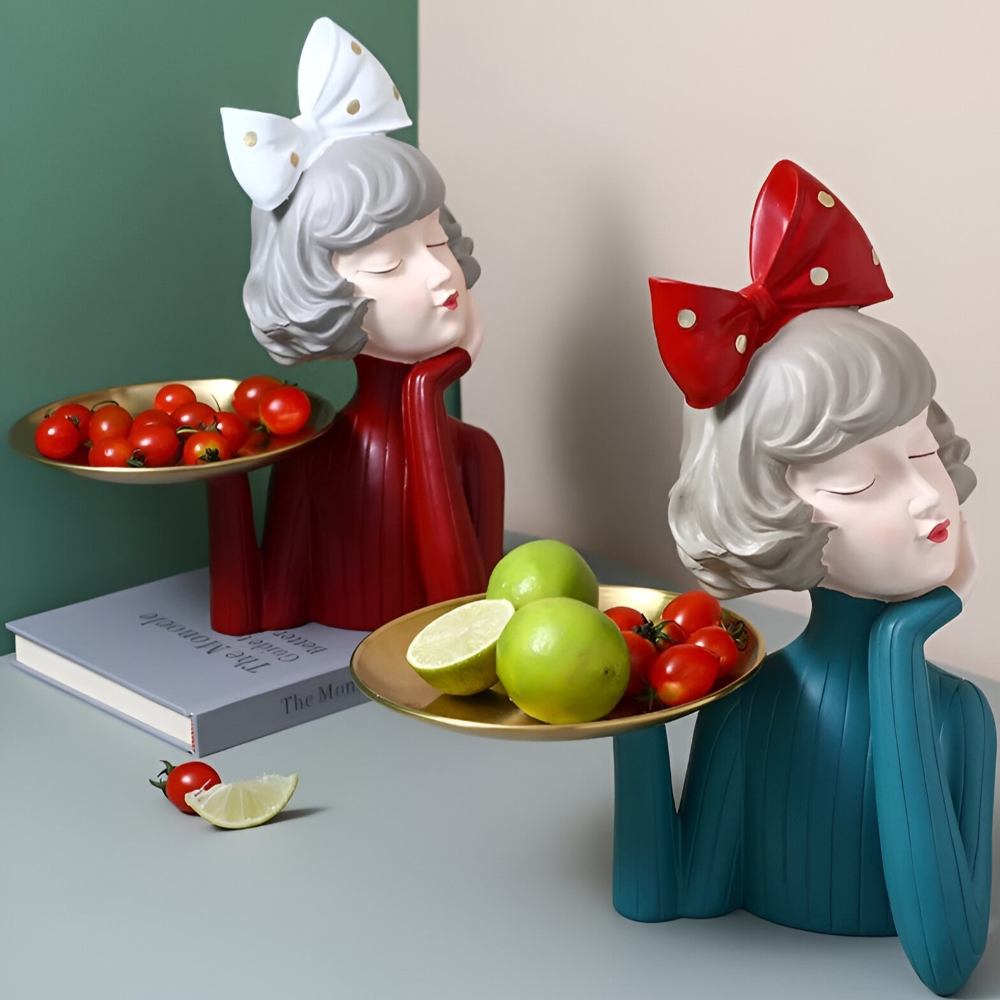 Missy - Statuen - Mädchenfigur aus Harz mit Haarschleife