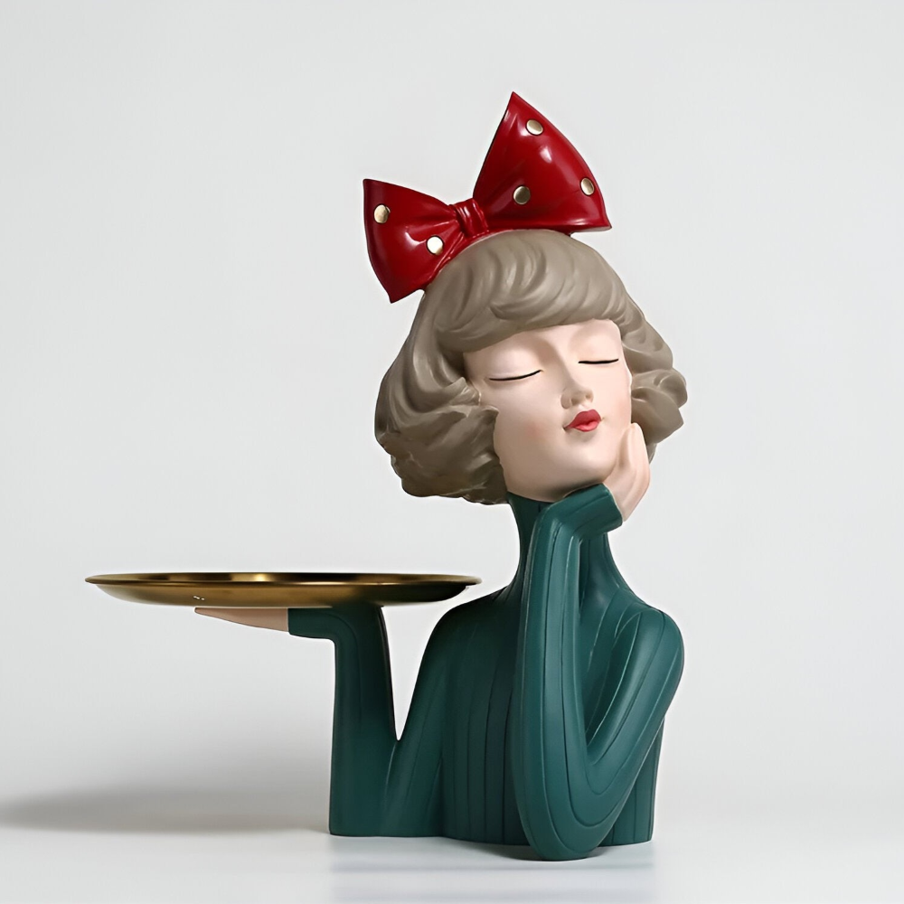 Missy - Statuen - Mädchenfigur aus Harz mit Haarschleife