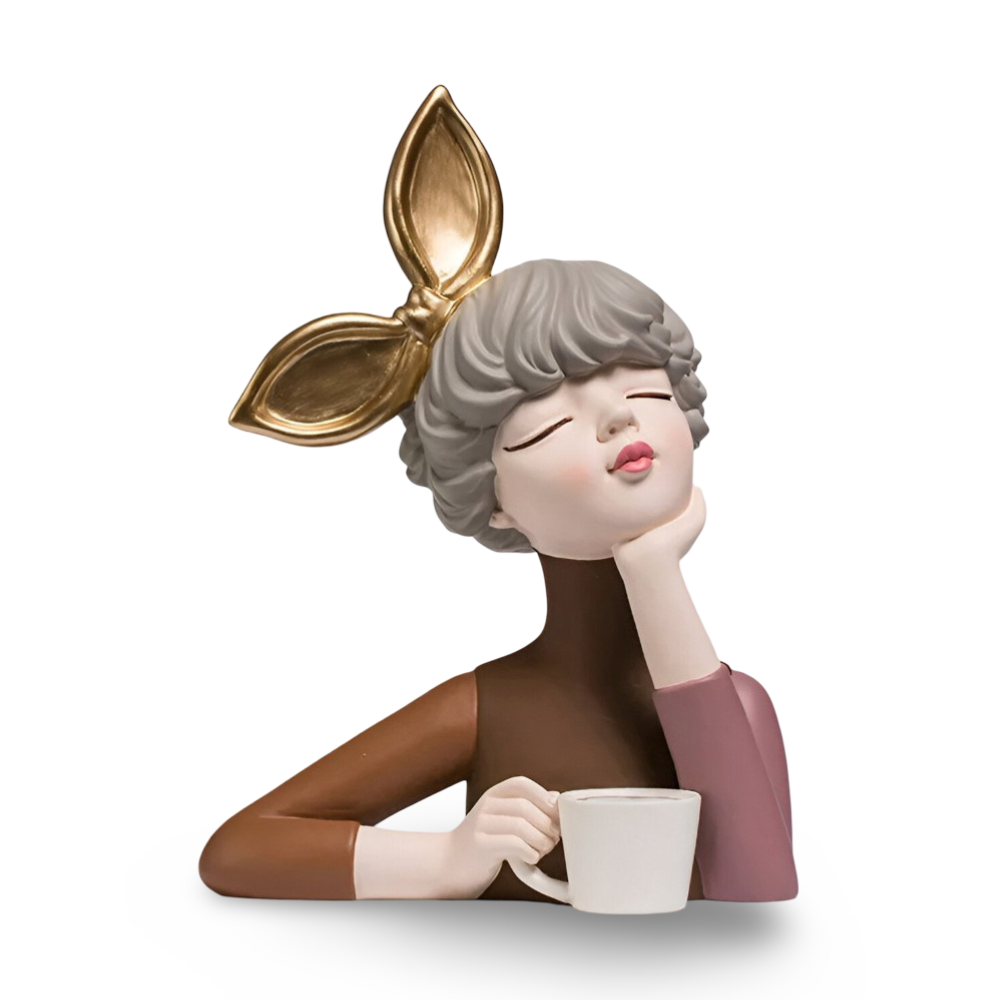 Missy - Statuen - Mädchenfigur aus Harz mit Haarschleife