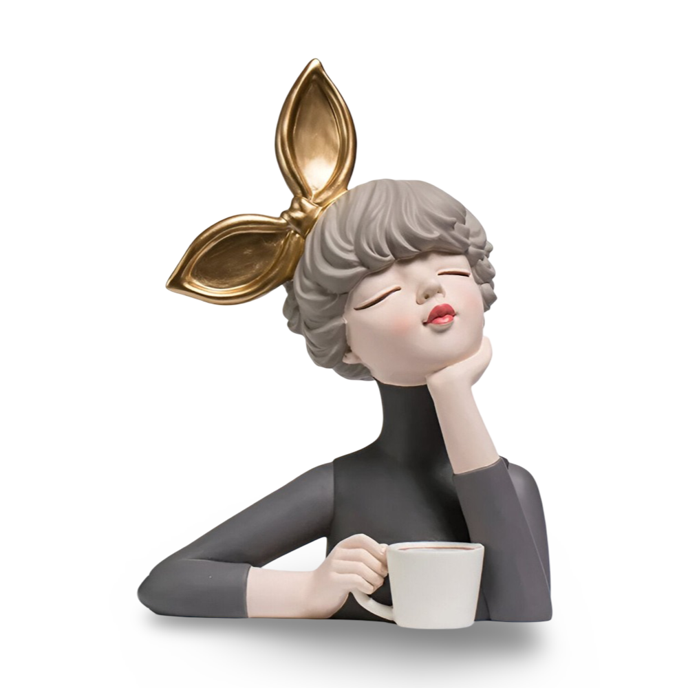 Missy - Statuen - Mädchenfigur aus Harz mit Haarschleife
