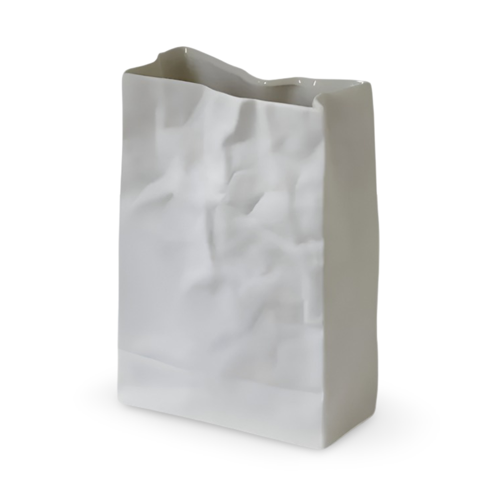 Keramikvase - Papierbeutel-Look