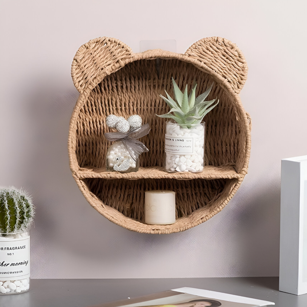 Rattan - Wandregal in Tierform handgefertigt