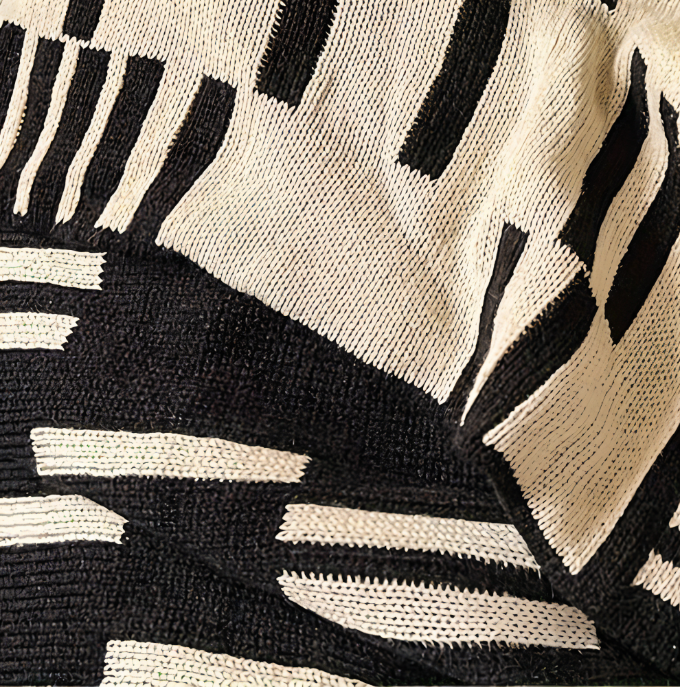 Neutral - Dash Plaid - Schwarz/Beige Strickdecke aus Acryl