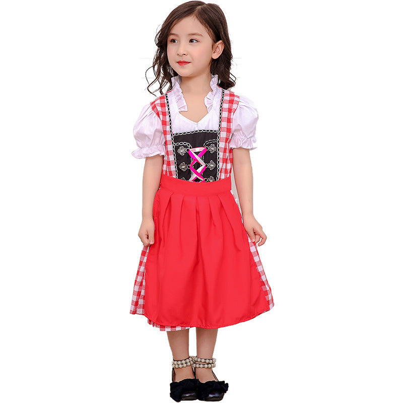Mädchen Dirndlkleid mit abnehmbarer Schürze