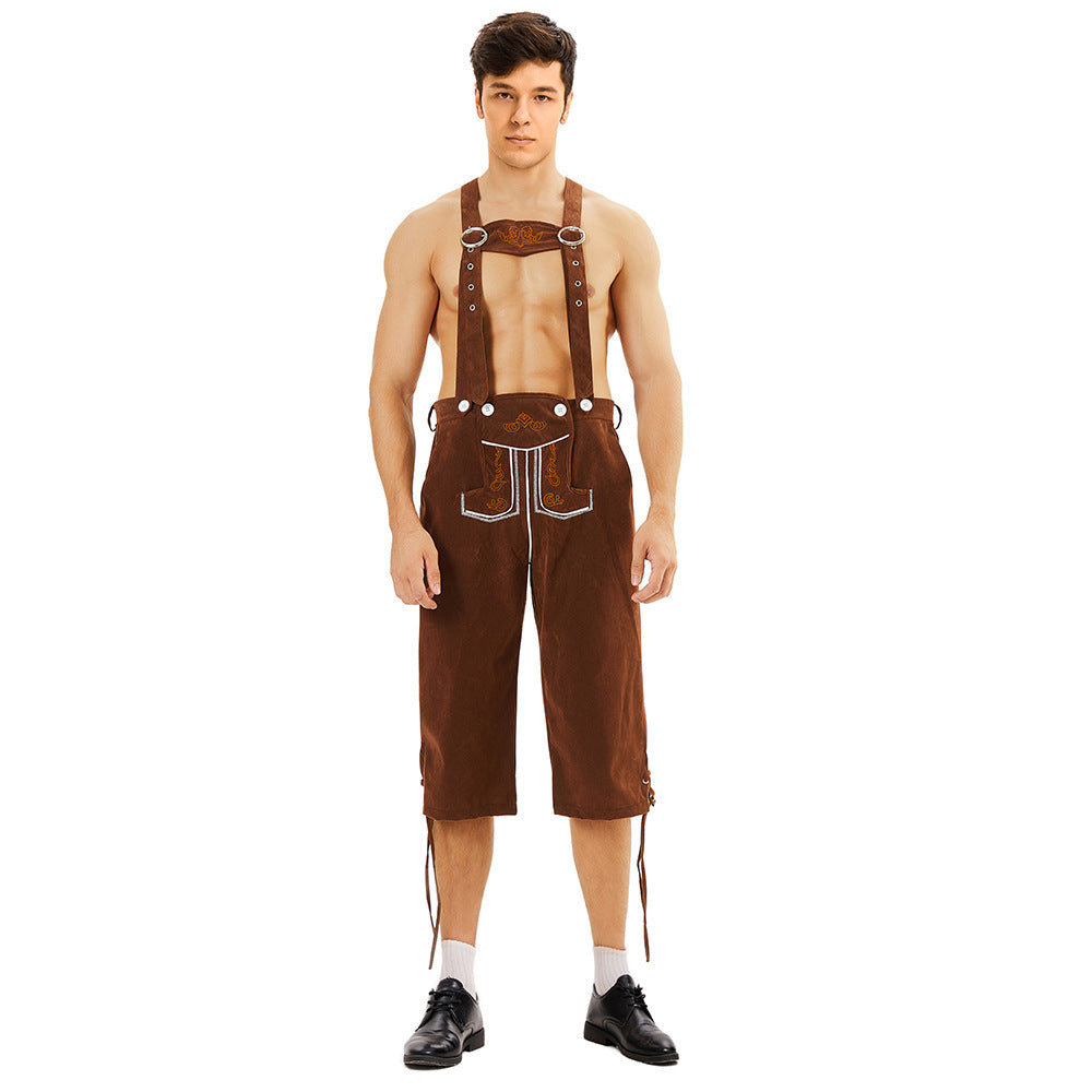 Herren knielange Trachtenhose mit Stickerei
