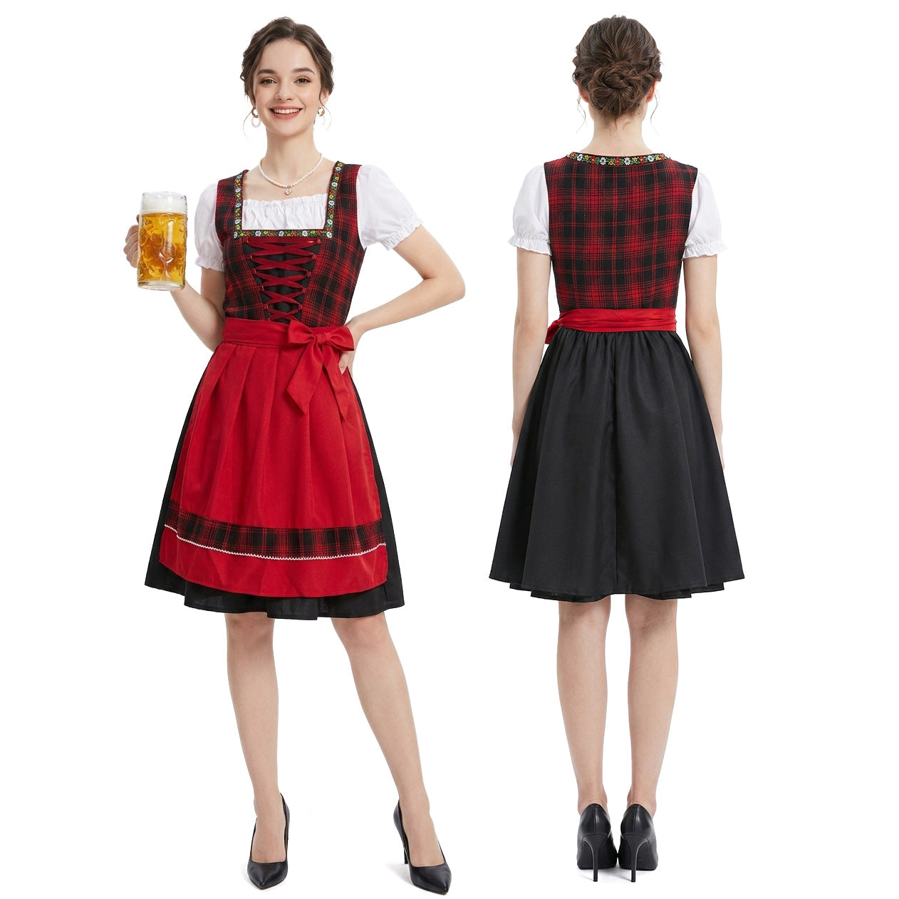 Damen Trachten-Dirndl mit Schnürung und A-Linie