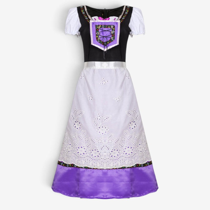 Damen Trachtenkleid mit bestickter Schürze und Schnürung