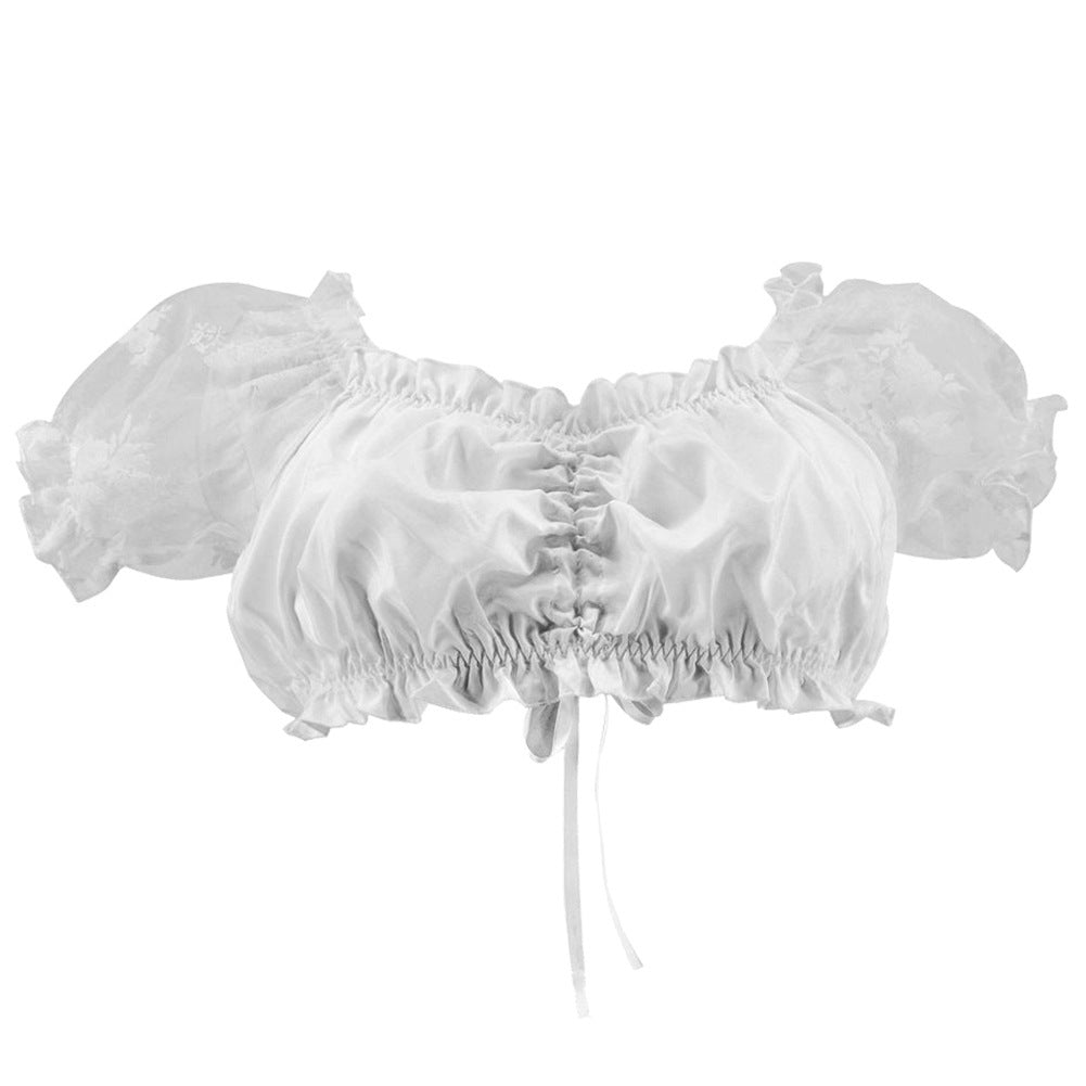 Damen Trachten-Dirndlbluse mit Puffärmeln