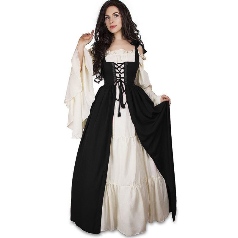 Damen historisches Kleid mit V-Ausschnitt