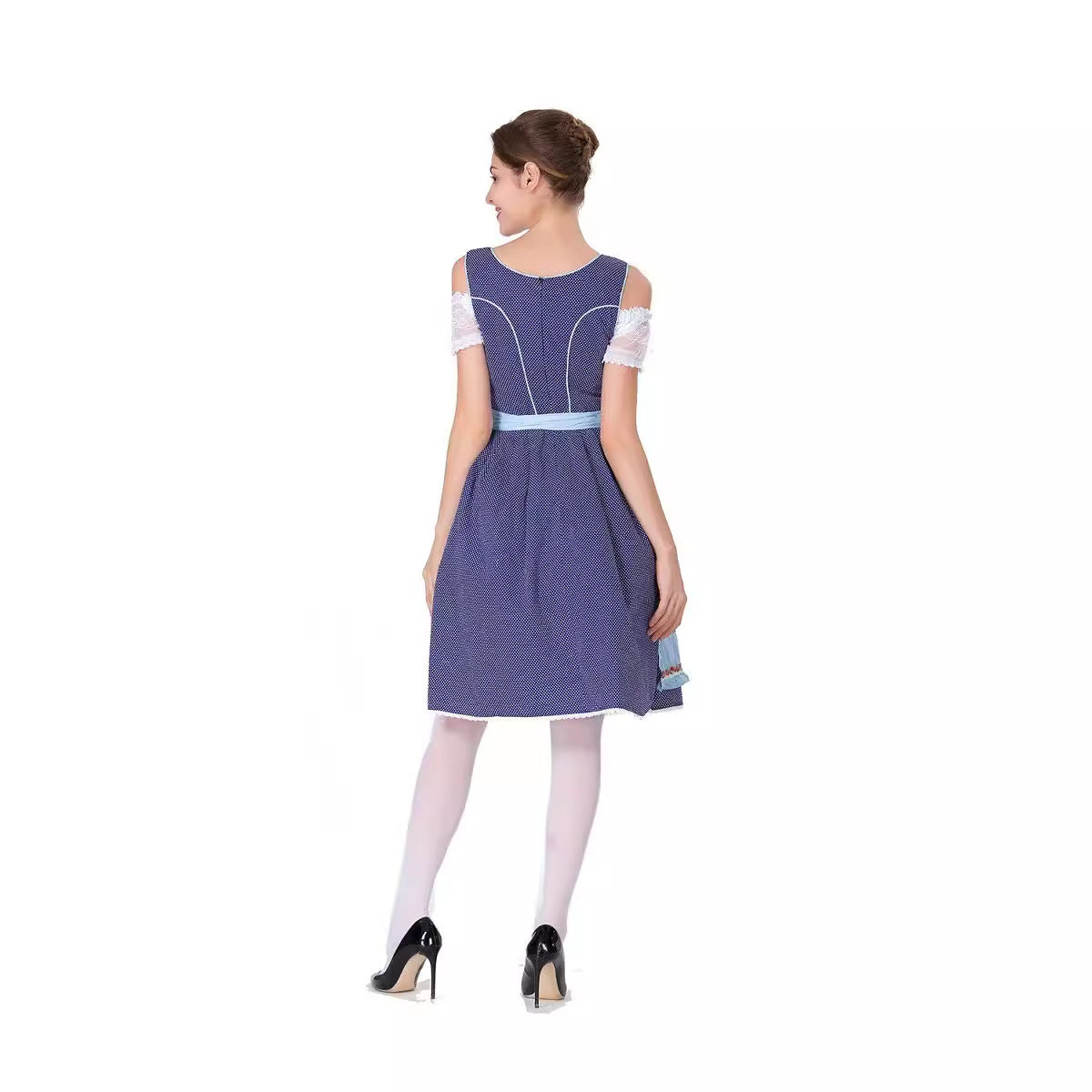 Damen Dirndlkleid mit Schürze und Herz-Ausschnitt