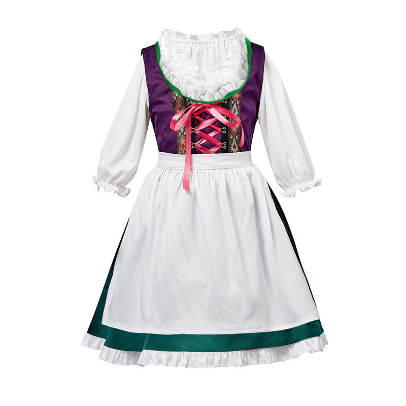 Damen Trachtenkleid Dirndl mit Schnürung und Bluse