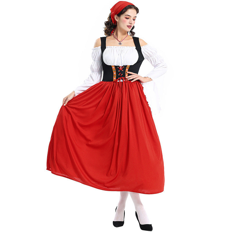Damen Renaissance-Bauernkleid mit Carmen-Oberteil