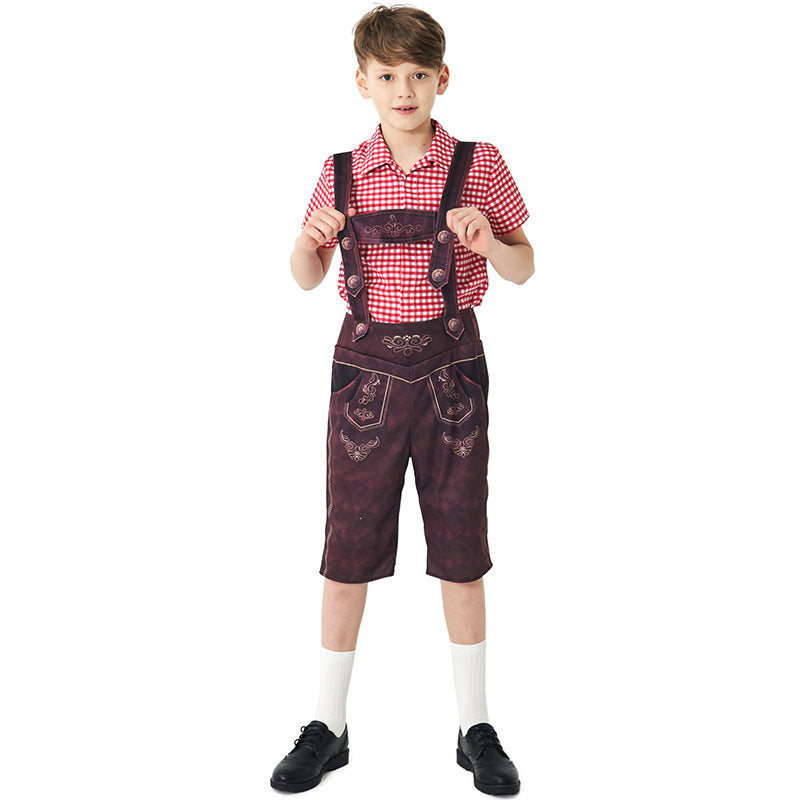 Traditionelle Trachtenlederhose für Kinder mit Trägern