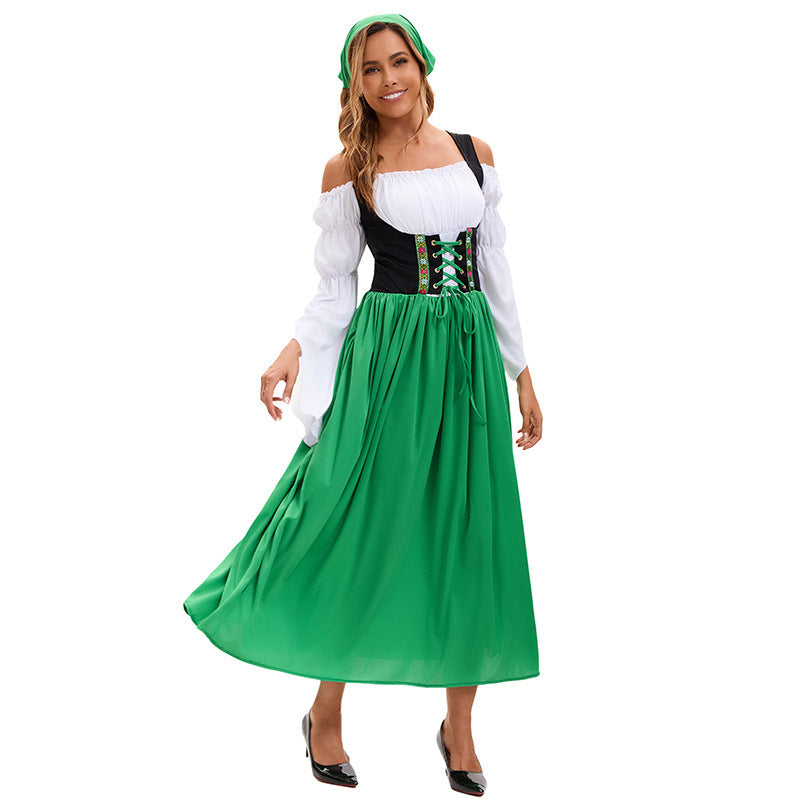 Damen Renaissance-Bauernkleid mit Trompetenärmeln