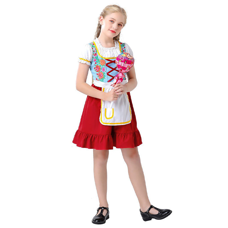 Damen Trachten-Kostümkleid mit Rüschen und Schürze