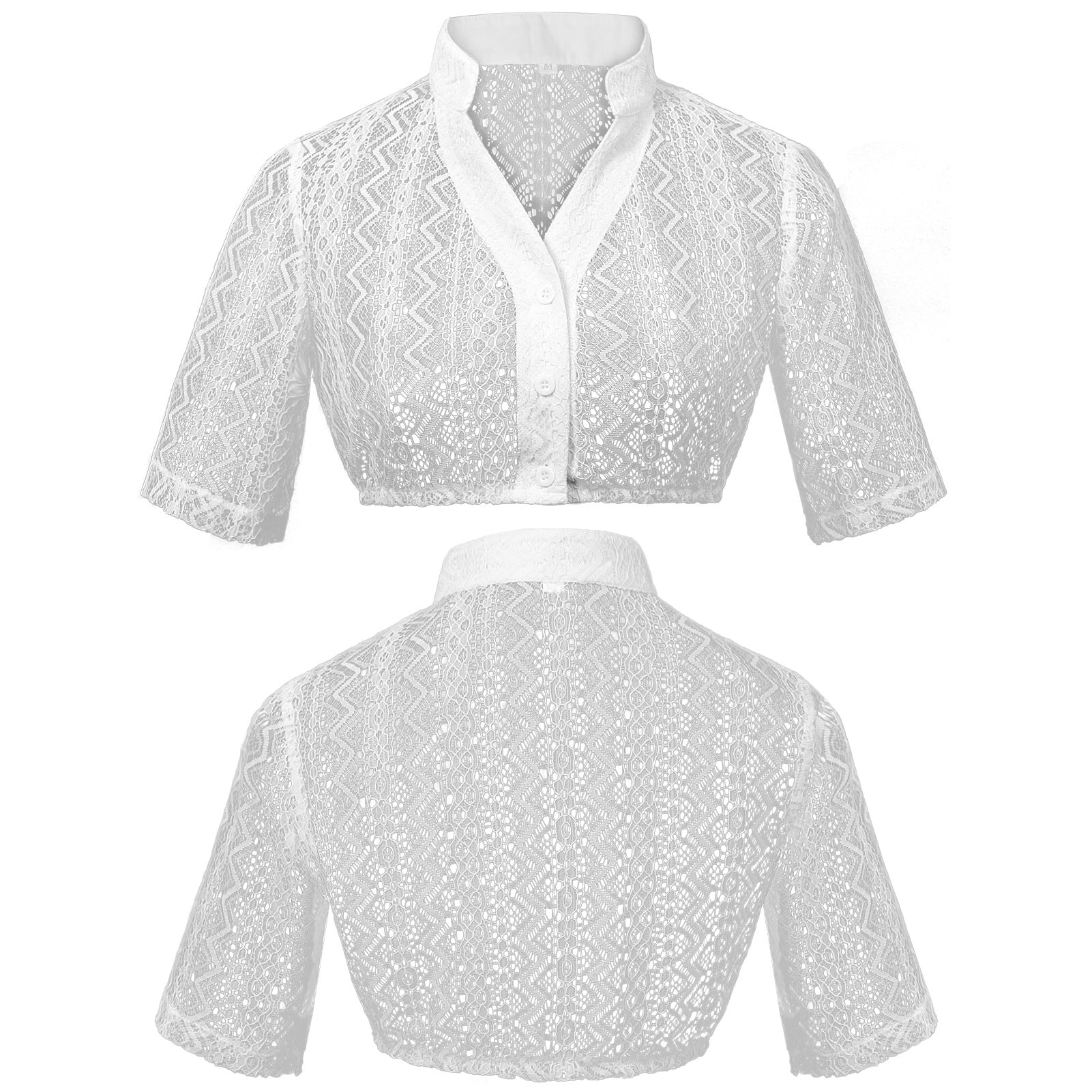 Damen Spitzenbolero mit Stehkragen und kurzem Schnitt