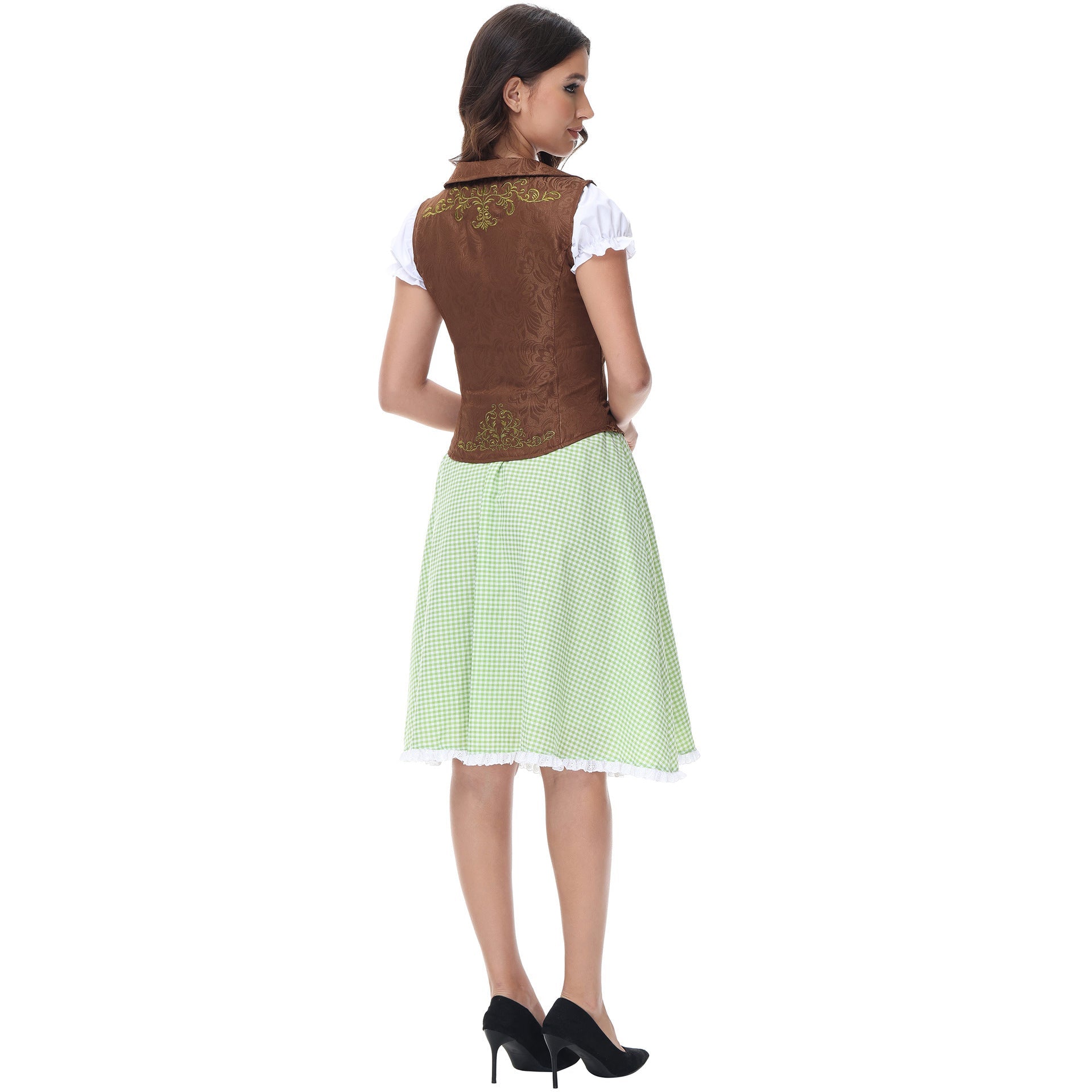 Damen Trachtenkleid mit Rüschen und Schnürung
