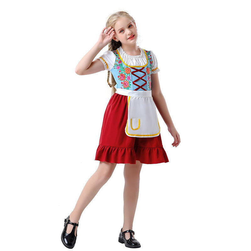 Damen Trachten-Kostümkleid mit Rüschen und Schürze
