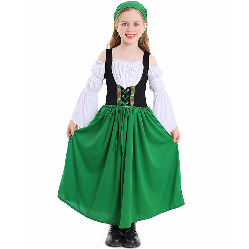 Mädchenkostüm im mittelalterlichen Stil mit Schnürmieder