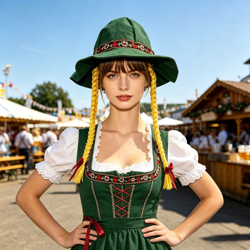 Damen Sonnenhut mit geflochtenen Zöpfen und breiter Krempe