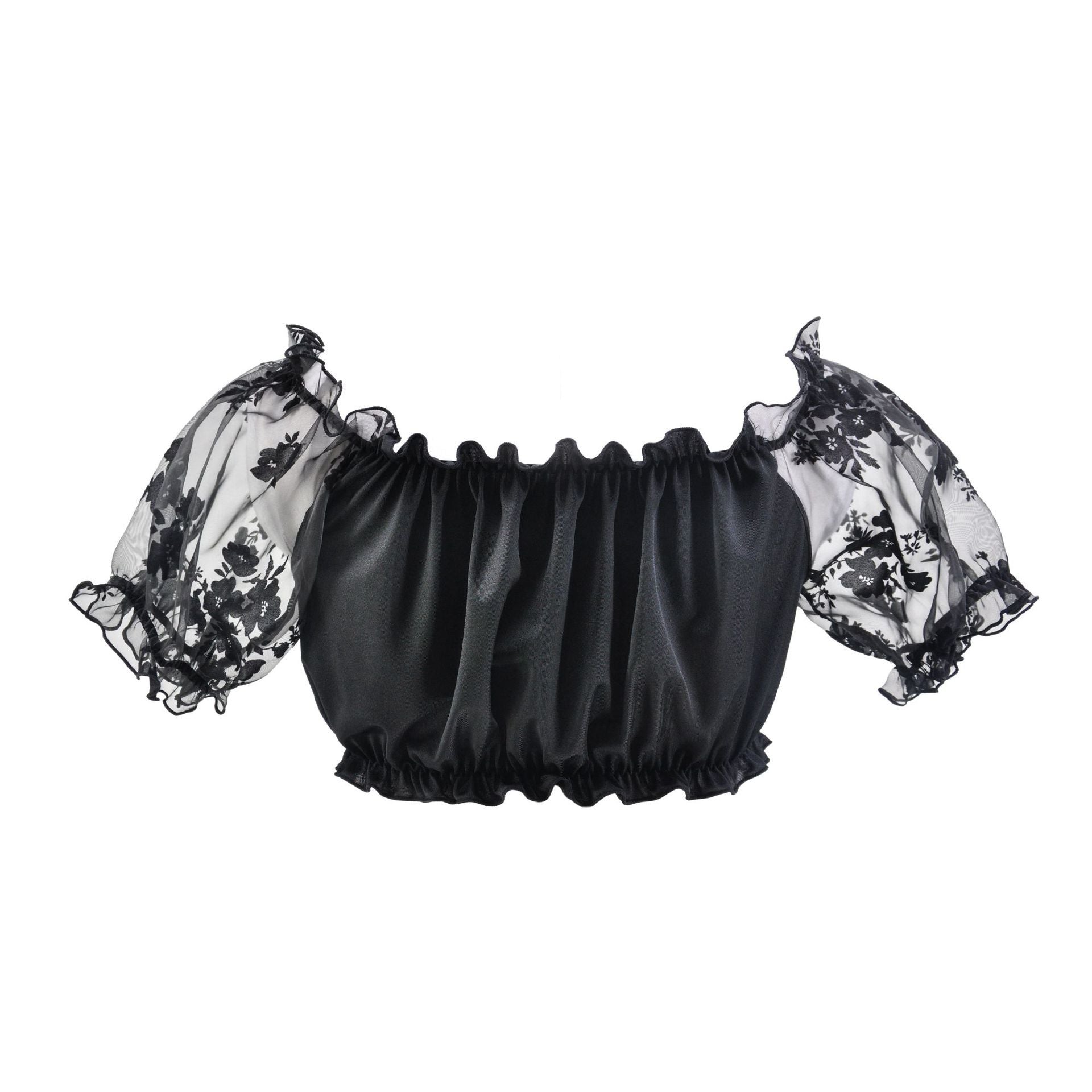 Damen Trachten-Dirndlbluse mit Puffärmeln