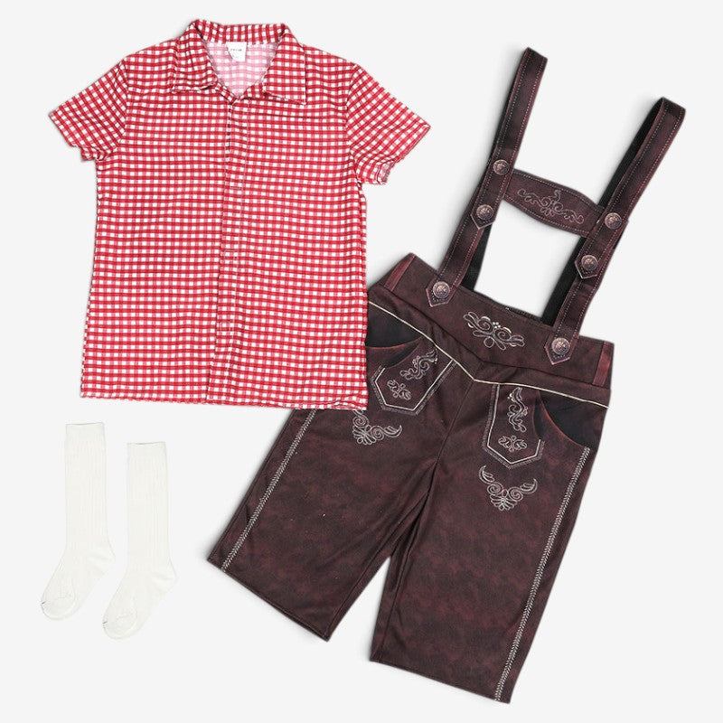 Traditionelle Trachtenlederhose für Kinder mit Trägern