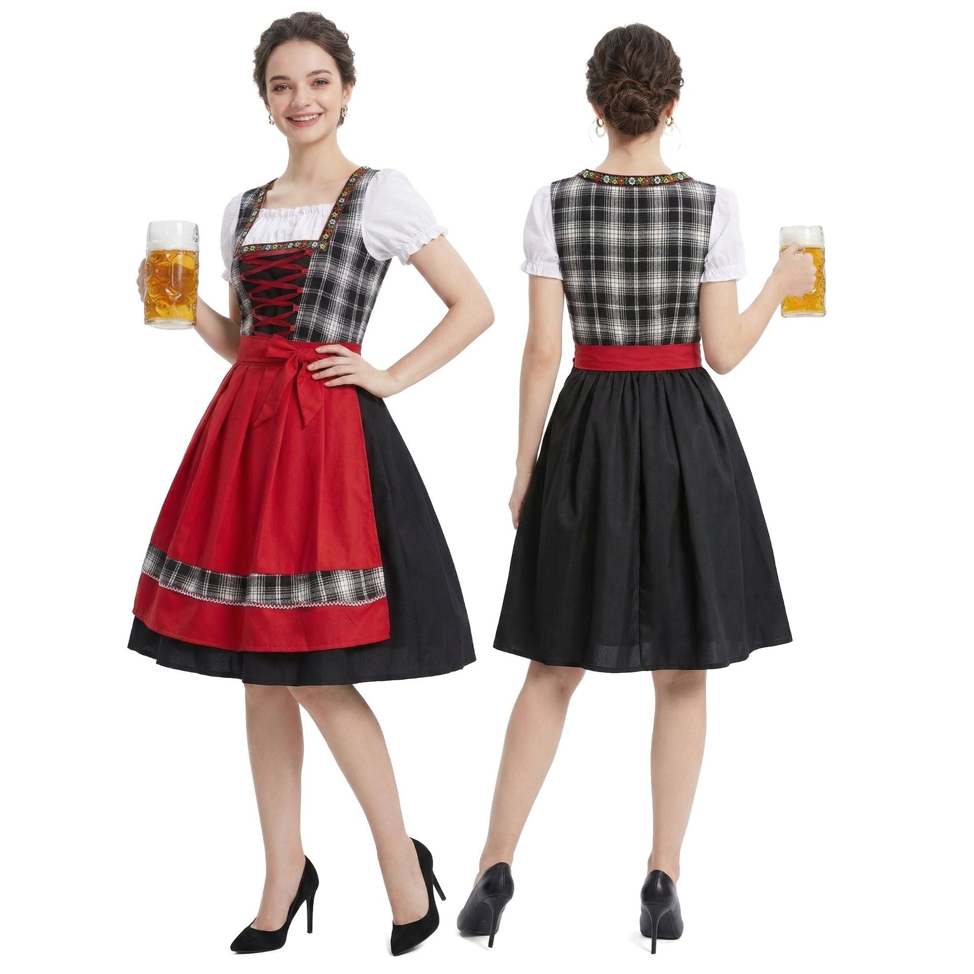 Damen Trachten-Dirndl mit Schnürung und A-Linie