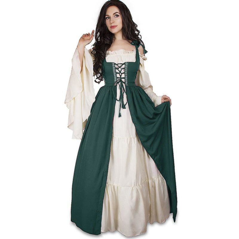 Damen historisches Kleid mit V-Ausschnitt