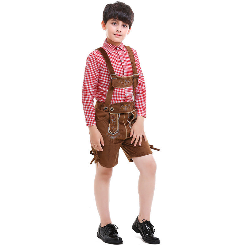 Traditionelle Kinderlederhose mit Stickerei für Jungen