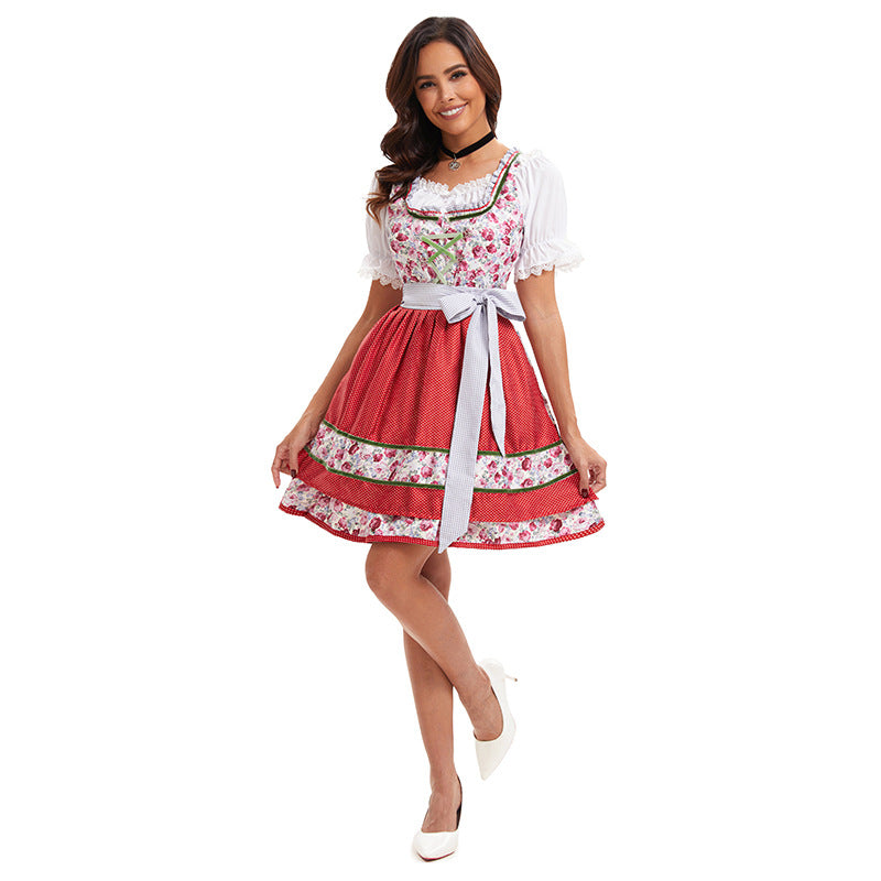 Damen Trachten-Minikleid mit floralem Design