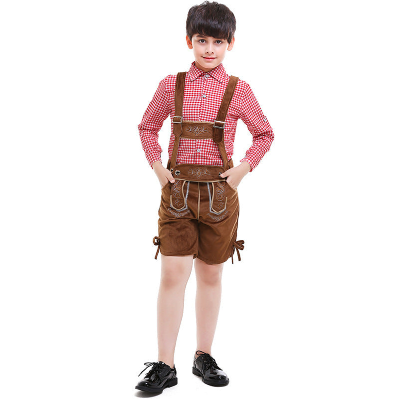 Traditionelle Kinderlederhose mit Stickerei für Jungen