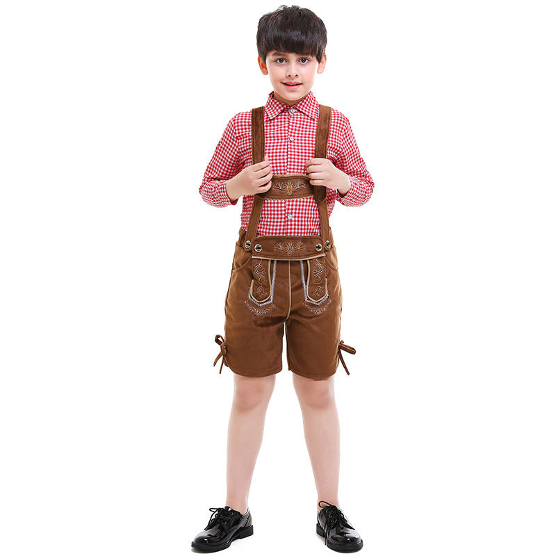 Traditionelle Kinderlederhose mit Stickerei für Jungen