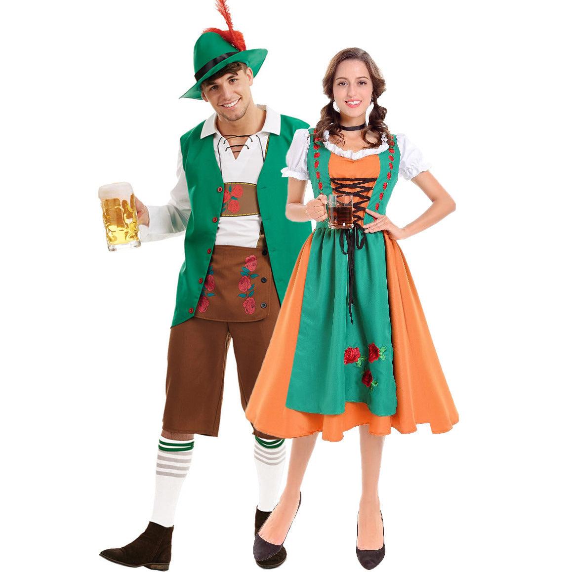 Damen Dirndlkleid mit Schürze und Mieder