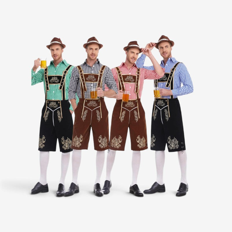 Herren Trachtenlederhose mit barocker Stickerei