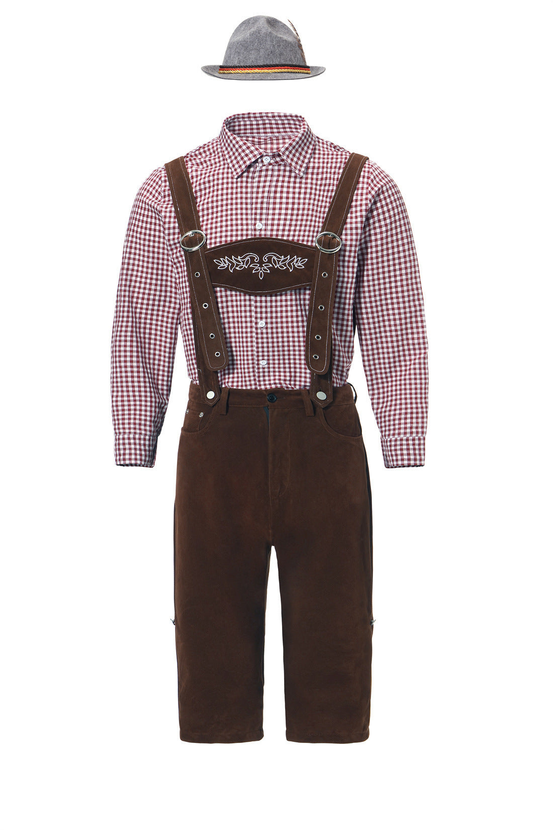 Herren Trachten-Kniebundhose mit verstellbaren Trägern