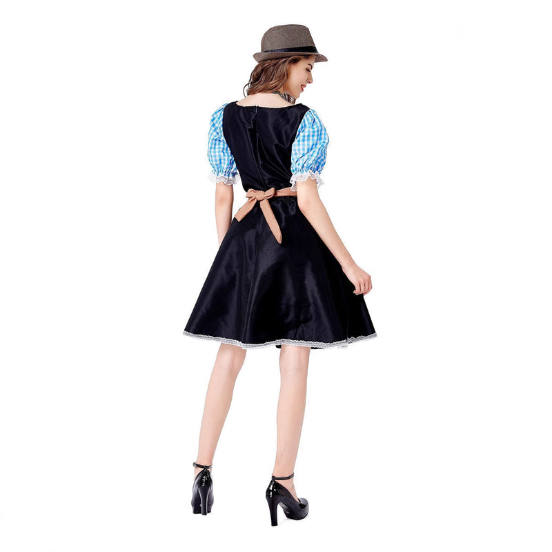 Damen Trachtenkleid mit Karostoff und Schürze
